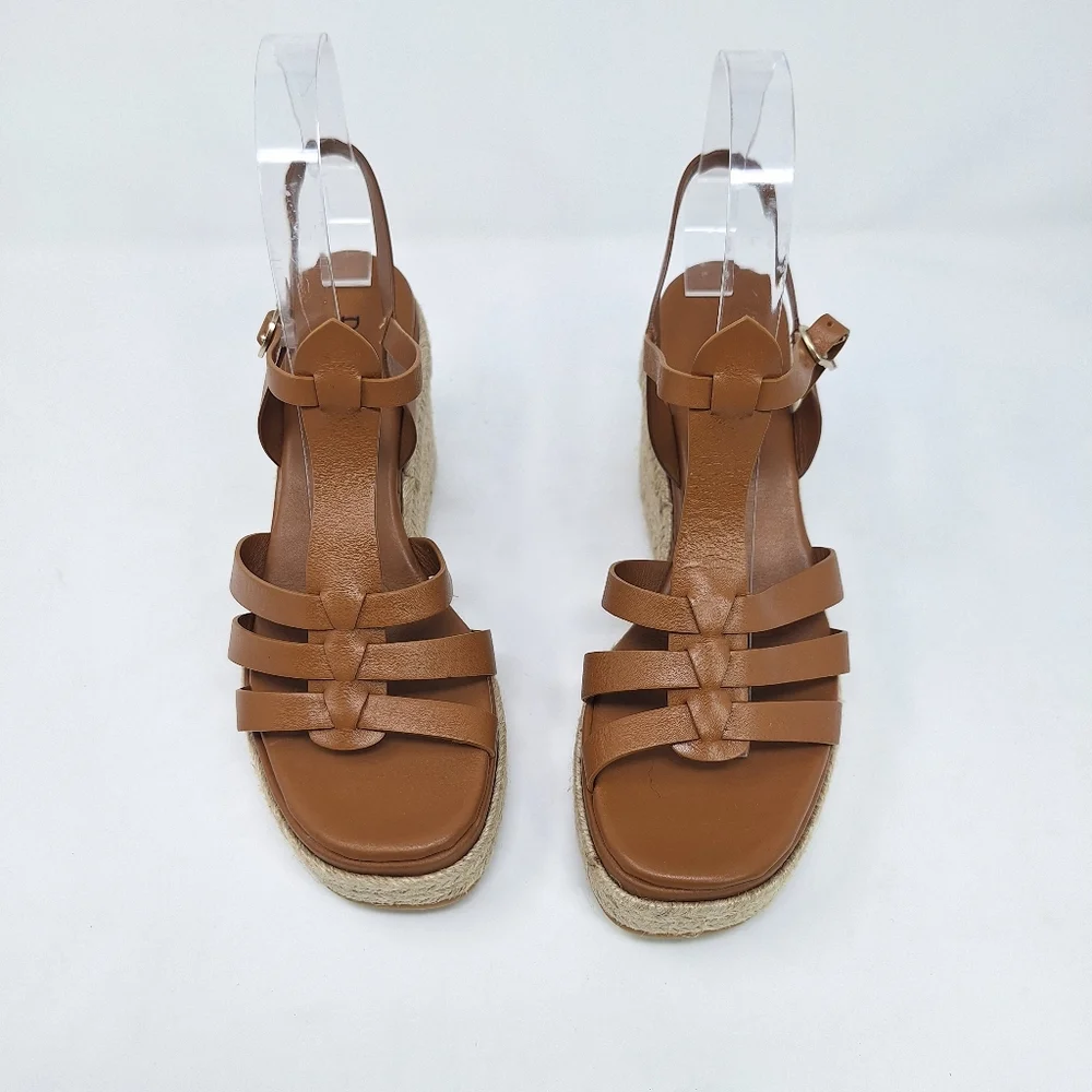 Dee Ocleppo Brown Calco Wedge Sandal Gladiator Espadrille